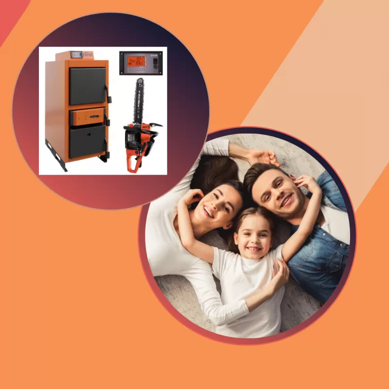 centrala pe lemne cu gazeificare - o familie fericita