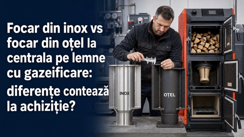 Focar din oțel sau inox la centralele Arca Aspiro? Avantaje, diferențe și cum alegi corect
