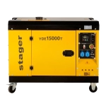 Generator insonorizat 12kVA Stager YDE15000T, 48A, 3000rpm, monofazat, diesel, pornire electrica
